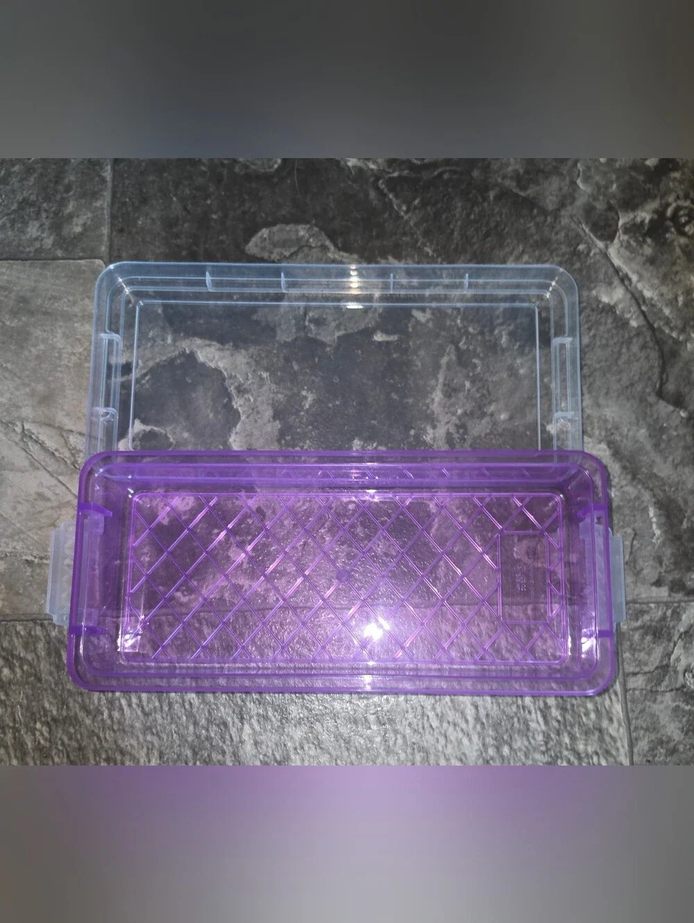 Rectangular Organzer with 2 Lock Containers in Purple BNIB